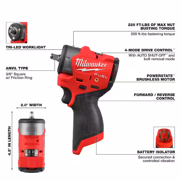 Milwaukee M12 FUEL Stubby Impact Wrench Review: 550 ft-lbs in Compact Form